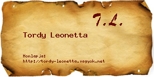Tordy Leonetta névjegykártya